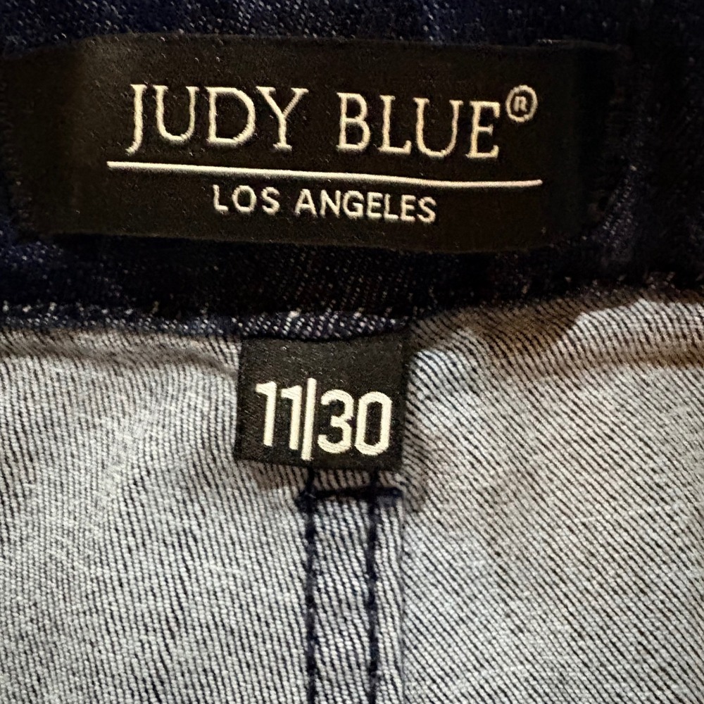 Judy Blue Dark Wash Pull On Super Flare Jeans JB88136 Size 11/28 Bell Bottoms - Picture 2 of 11